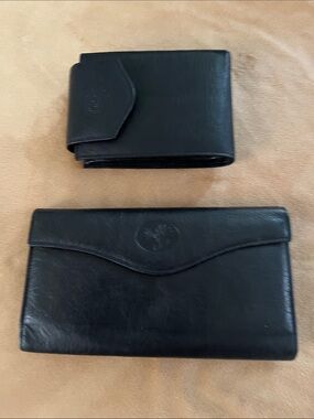 Buxton Black Leather Long Wallet with Card Slots and clutch black leather!